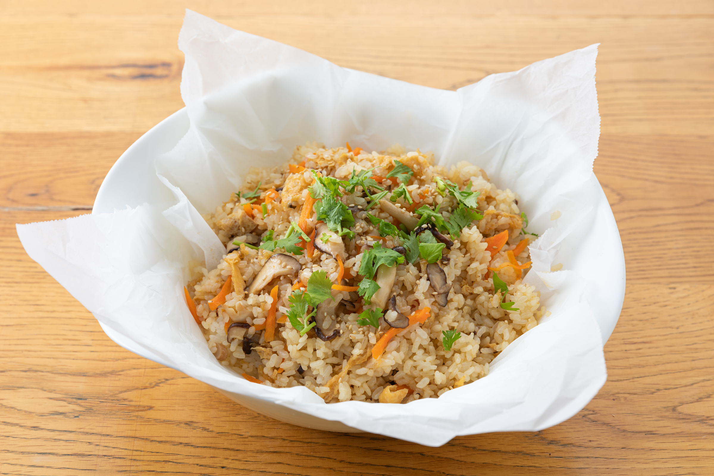 埼玉県産キノコを使った混ぜご飯￼